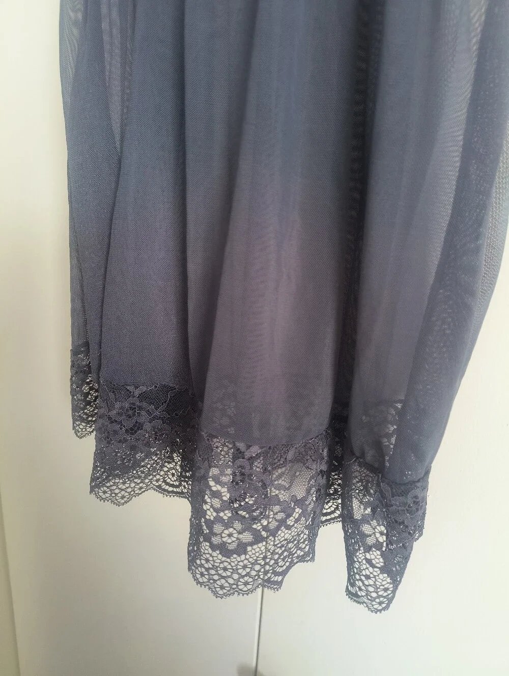 Daisy Fuentes Slate Blue Sheer Baby Doll Nightie Lingerie Push Up Padded Large L